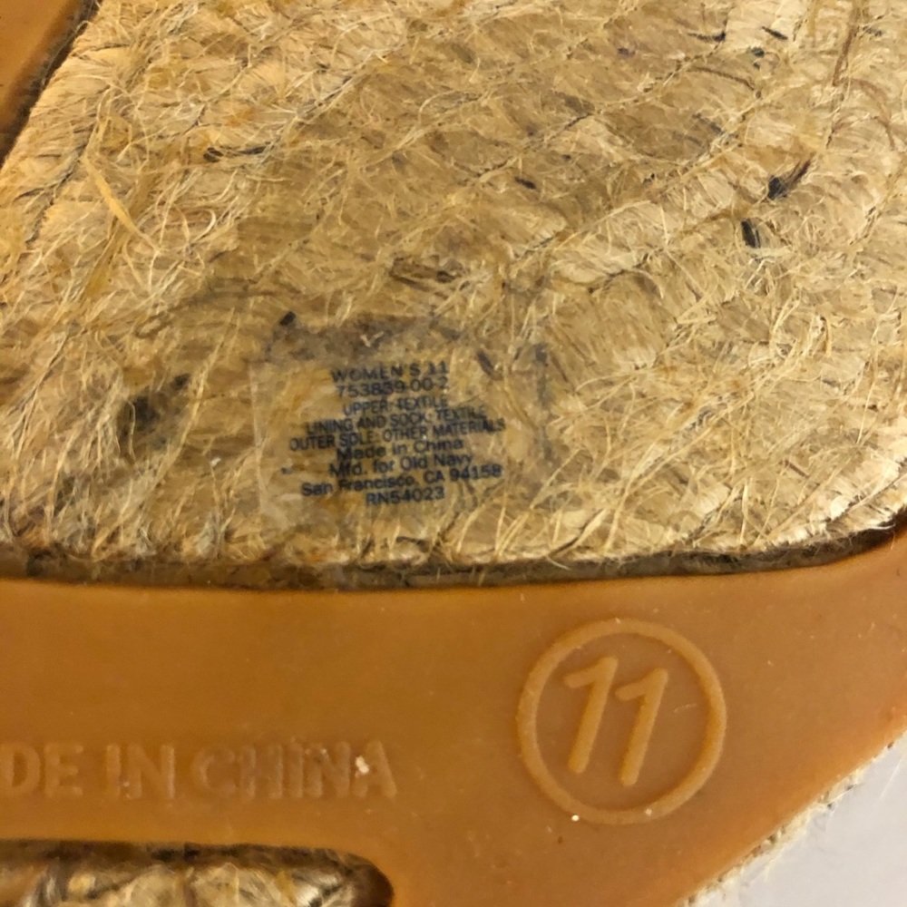 NWOT Old Navy Knotted Bow Canvas Espadrille Wedges - Picture 6 of 7